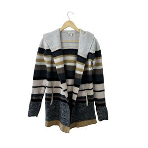 Toad & Co Large Merino Heartfelt Hoodie Cardigan Wool Open Front Duster Womens